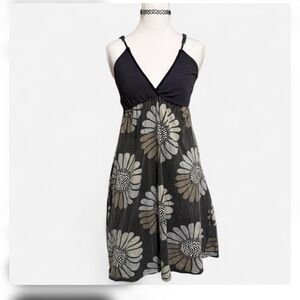 Floral Black Midi Dress